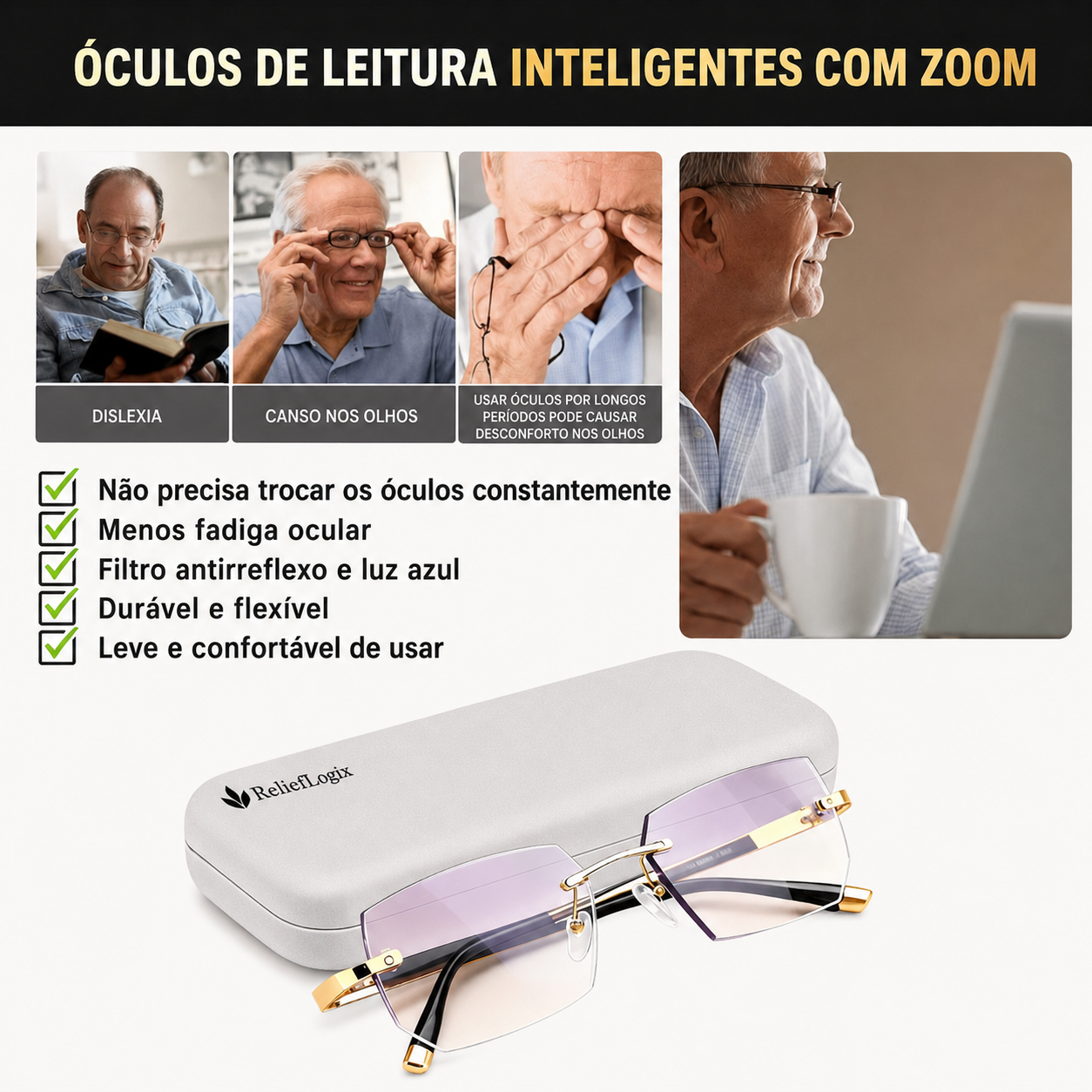 Óculos em uso